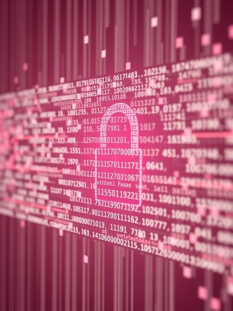 Abstract digital visualization of data encryption, cybersecu