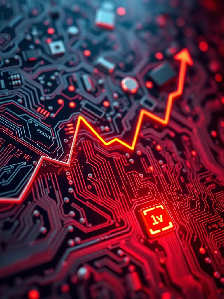 A detailed technical 3D graph showing economic growth curves
